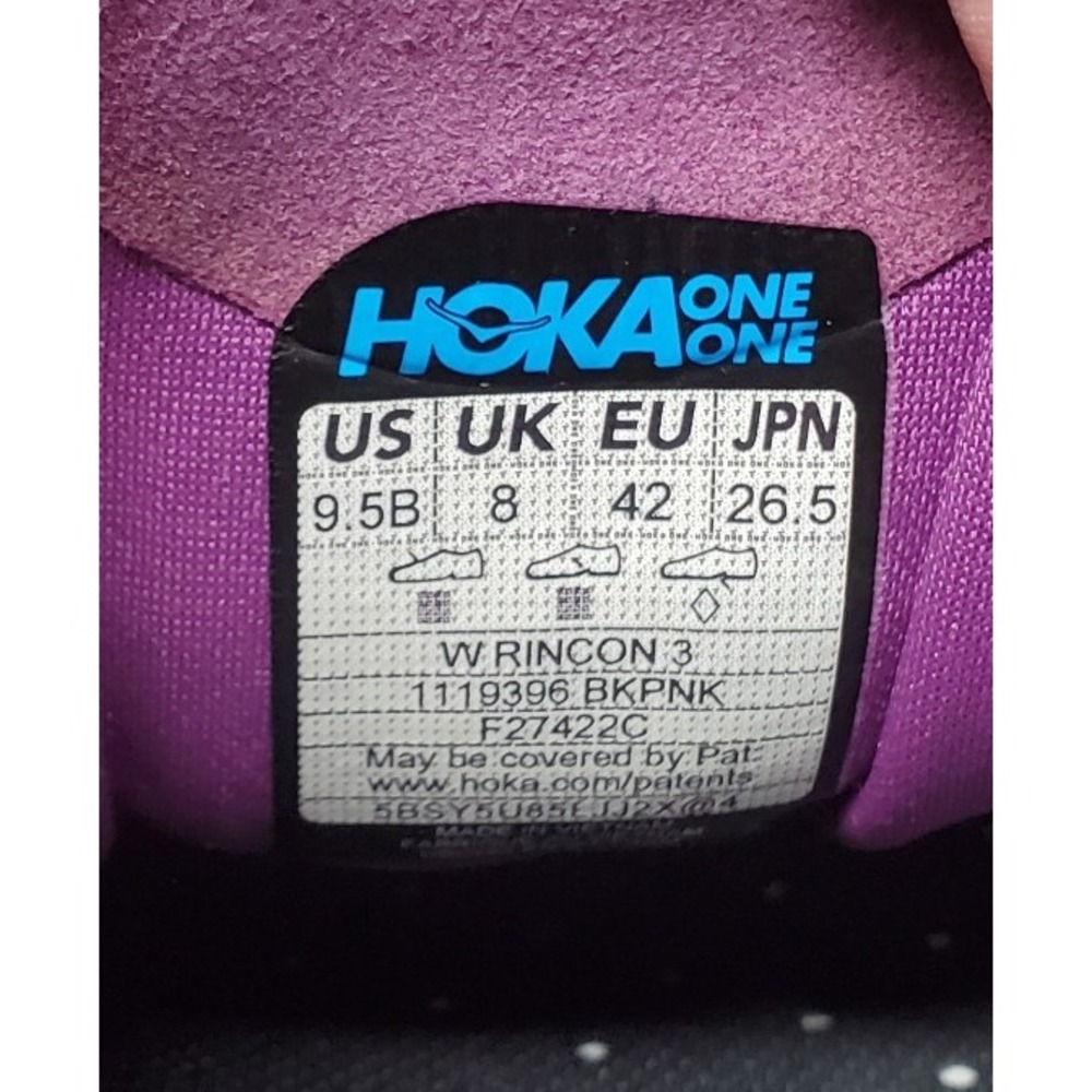 Hoka One One Rincon 3 Shoes Womens 9.5 Purple Pink Walking Running Sneaker - Picture 13 of 14